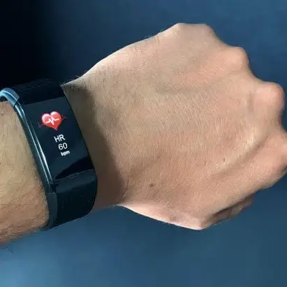 Safe Vitals Track on a mans wrist